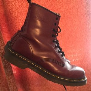 Maroon doc martens